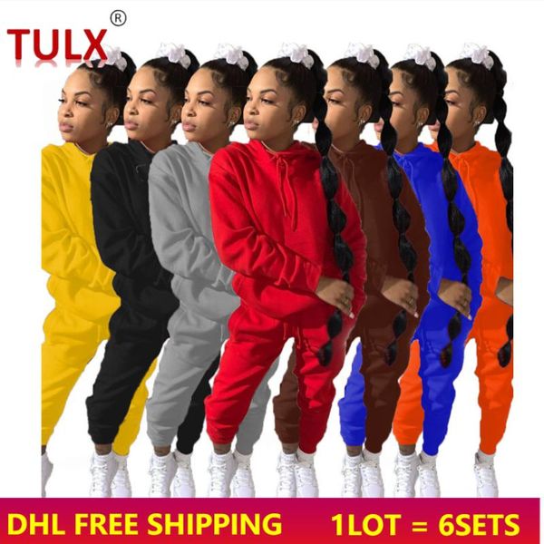 

women's two piece pants solid fall winter outfits 2 sets women tracksuit hooded sweatsuits long sleeve hoodies sweatpants jogging suit, White