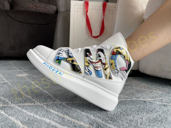

quality designer fashion espadrilles casual shoes high sneakershand mens women flats lace up platform oversized sneaker sneakers 36-45 with, Black