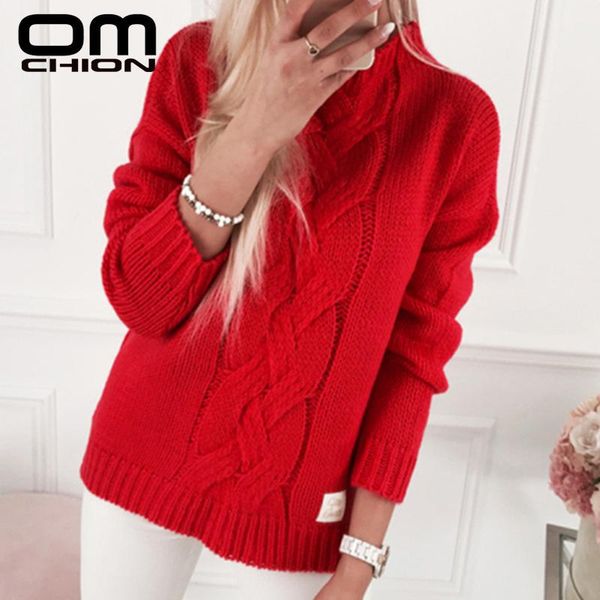 

women's sweaters omchion pull femme 2021 autumn winter warm women and pullovers korean twist thick knitted sweater loose jumper lmy193, White;black