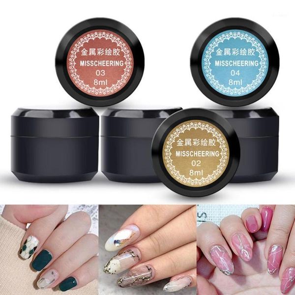 

soak off metal painting drawing gel long lasting varnish primer lacquer nail art kits1