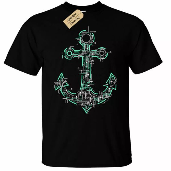 

electric anchor boat nautical mens shirt ship shirt, White;black