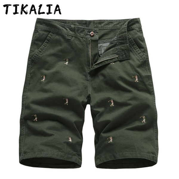 

summer shorts men cotton work male bermudas knee-length trousers embroidery graphic casual mens plus size 210713, White;black