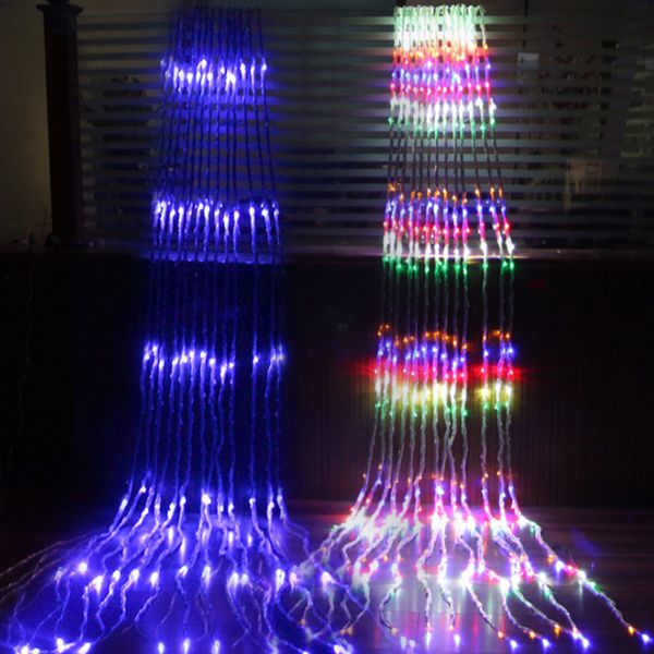 6x3m 3x3m 3x2m cachoeira cortina cachoeira diodo emissor de luz conduziu luz de cordas de Natal fundo de festa de casamento decoração de fundo luzes