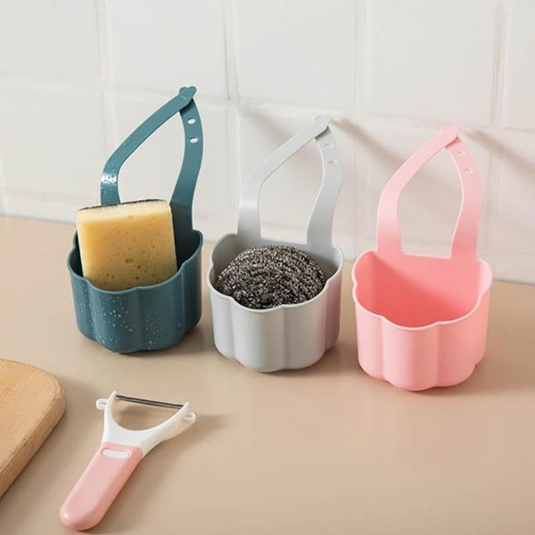 

storage boxes & bins 3colors faucet organizer shelf plastic sink drain rack basket portable pp/tpr wall mounted kitchen tool