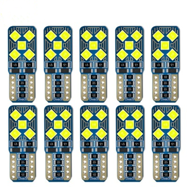 

emergency lights 10pcs t10 w5w 194 168 car interior bulb canbus parking auto wedge turn side bulbs license plate led lamp