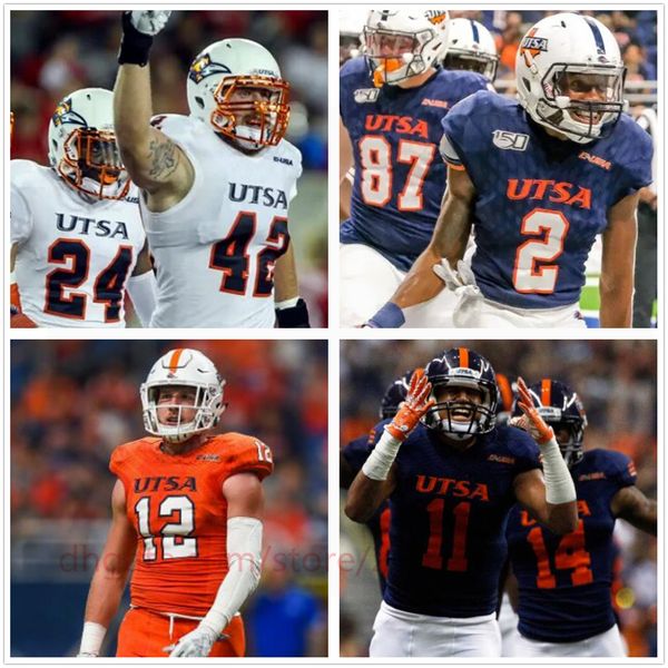 

custom utsa roadrunners football jersey dequarius henry lorenzo dantzler ncaa college david morgan mens women youth all stitched jerseys, Black