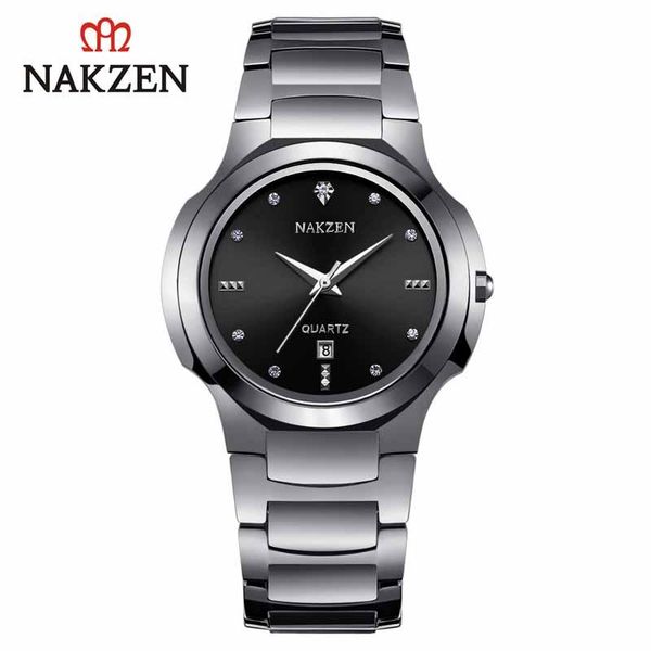

wristwatches nakzen quartz men watch luxury business wristwatch life waterproof clock montre homme diamond watches gifts for reloj hombre, Slivery;brown