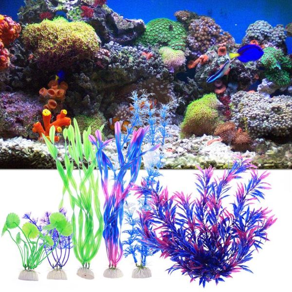 

8pc artificial underwater plant sea grass eco-friendly fake decorative fish tank aquarium ornament decorations