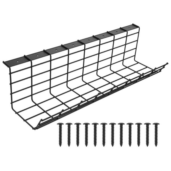 

hooks & rails 1pc under desk wire storage rack cable organizer tray