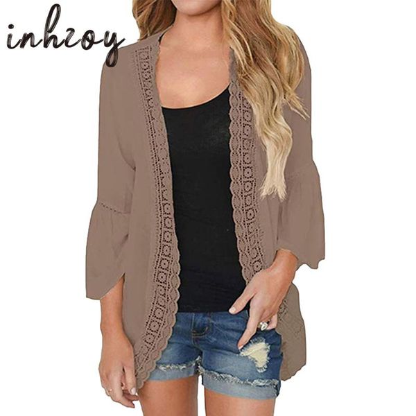 

women's jackets women's kimono cardigans fashion open front long sleeve draped ruffles soft knit sweaters, Black;brown