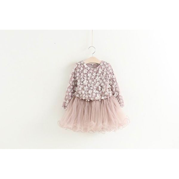

girl's dresses spring autumn girl princess stereo petals ffy gauze long sleeve children clothing 3-7 years e6494 1ld9, Red;yellow