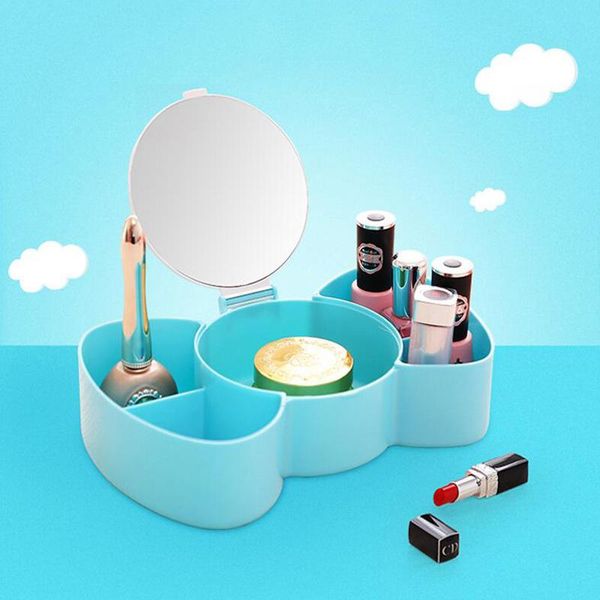 

bathroom storage & organization deskfinishing box with mirror cosmetic lipstick jewelry nail polish finisher