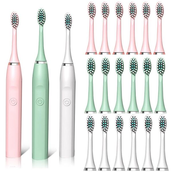 

smart electric toothbrush sonic 6 brush heads waterproof tooth teeth cleaning tool with battery drop