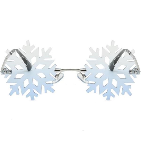 

fashion sunglasses fashion sunglasses veshion snowflake rimless glasses women blue green christmas party year round sunglasses female gift i, Black