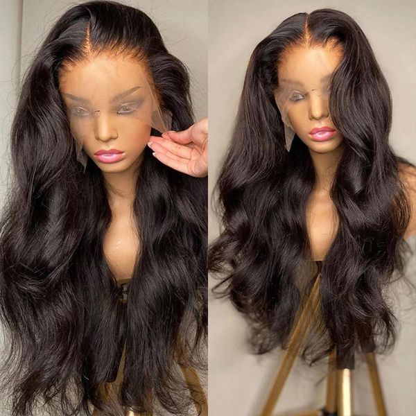 

lace wigs 28 30 inch 13x6 hd frontal wig 13x4 body wave front human hair brazilian for women remy, Black;brown