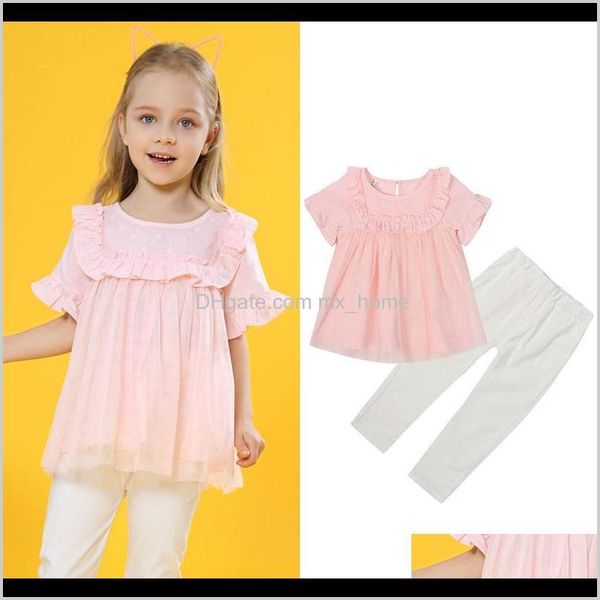 

aile rabbit summer girl shortsleeved lace blouse pants 2 pieces fashion doll childrens ins uvlzl sets 62vkb, White