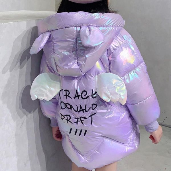 

down coat winter jacket girls kids thickness wing cotton-padded children 2021wt018, Blue;gray
