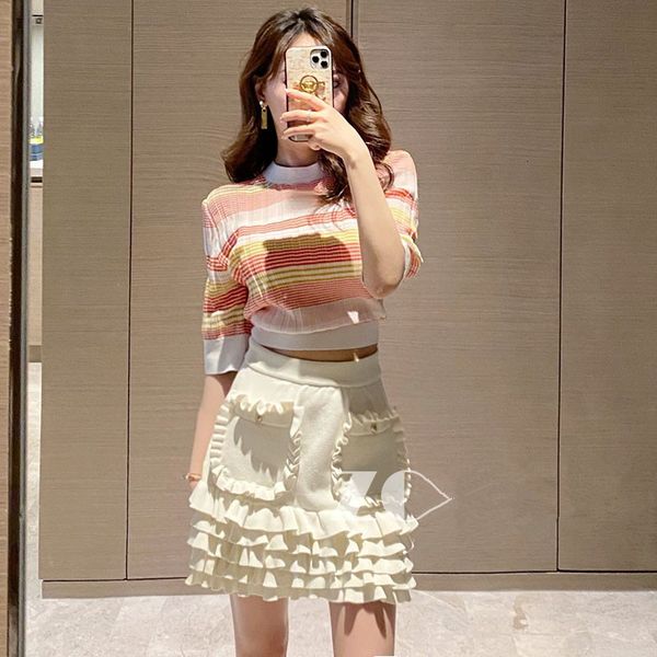 

dress luxurious woman tights spring t-shirt summer 2021 fashion elegant stripe clothes kawaii o-neck mujer sweater, White