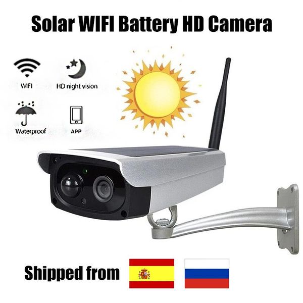 

cameras 1080p solar ip camera 2mp wireless wi-fi security surveillance waterproof outdoor ir night vision power hd cam