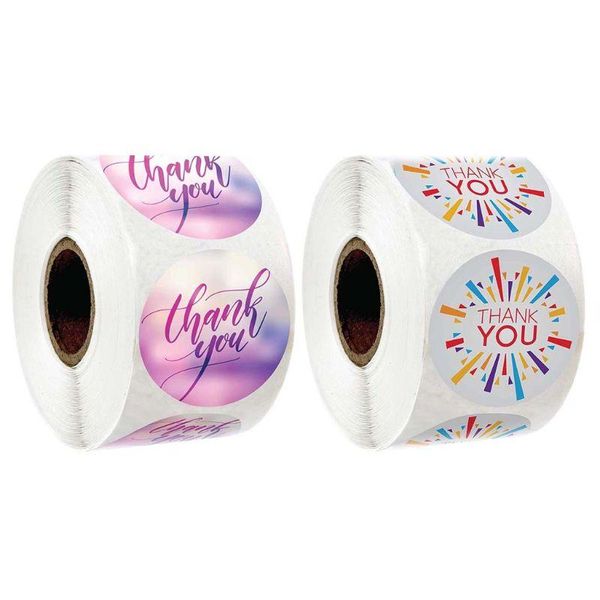 

gift wrap 500pcs/roll round thank you sticker for seal label scrapbooking christmas decoration baking stationery stickers