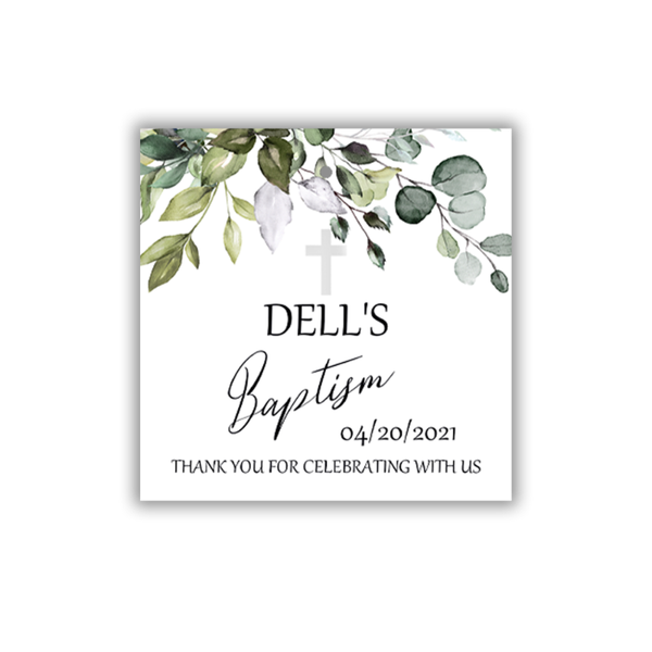 

greeting cards personalized gift tags greenery baptism favor thank you