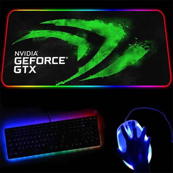 

mouse pads & wrist rests nvidia mousepad geforce desk mat rgb large pad gamer big computer led backlight gaming mausepad gtx1060