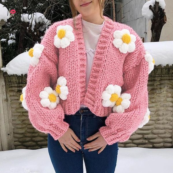 

women's knits & tees tossy pink floral embroidery cropped cardigan for women autumn winter sweater knitted sweet y2k 90s fashion casua, White