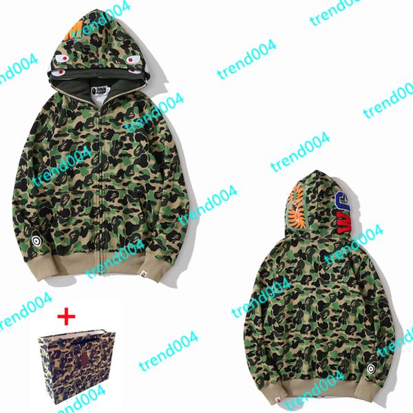 

apes men's hoodies & sweatshirts japanese shark ape head luminous camo star galaxy spots men and women couples with the same 100% cotto, Black