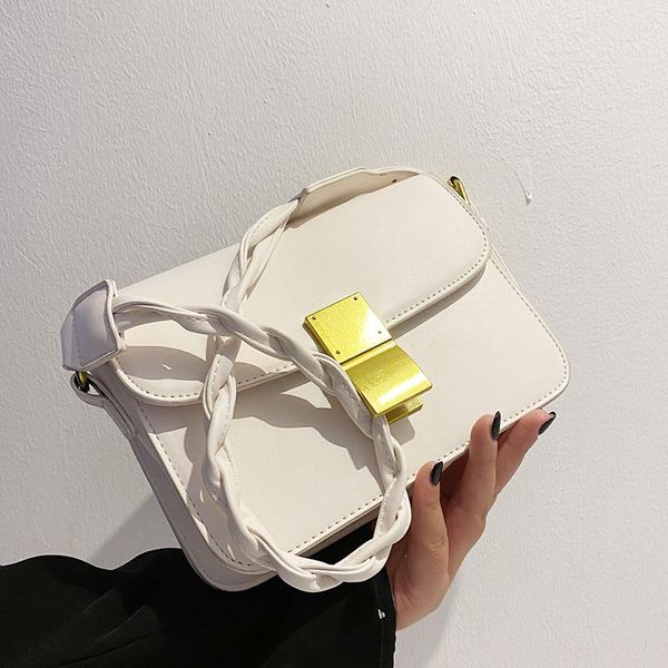 

cross body strap weave shoulder square armpit bag 2021 high-quality pu leather women's designer handbag vintage messenger