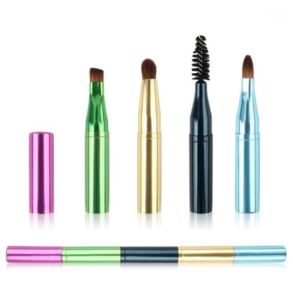 

colorful portable multifunction 4 head makeup brush retractable metal eye eyeshadow eyebrow eyeliner lip cosmetics tool1