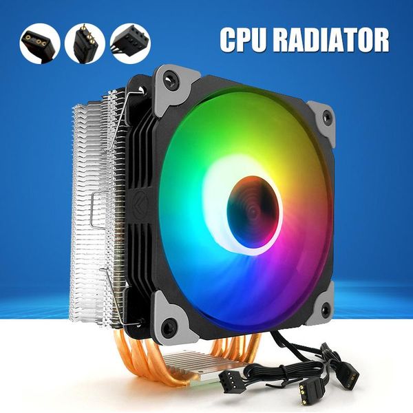 

air cooler anti-vibration pads rainbow led cpu cooling quiet fan for computer fans & coolings