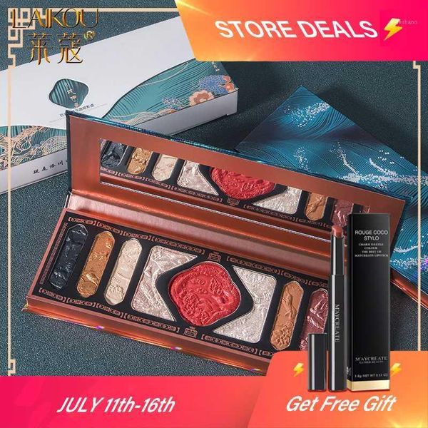 

laikouchinese ancient style luxurious nudeglitter eyeshadow matte shimmer palette long lasting mineralpowder cosmetics eyeshadow1