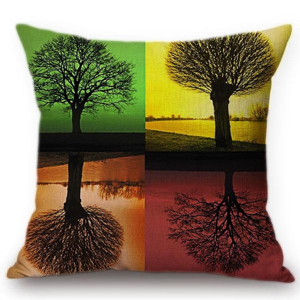 

modern decorative art autumn tree reflection sofa pillow cover beauty of nature dusk decoration outdoor cushion case cushion/decorative