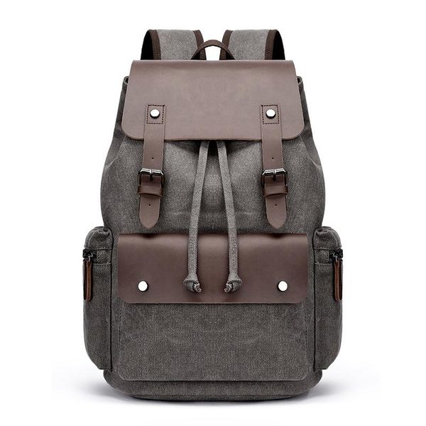 

backpack vintage leather lapbackpacks men drawstring women travel shoulder bagpack wear-resistant bag canvas bags
