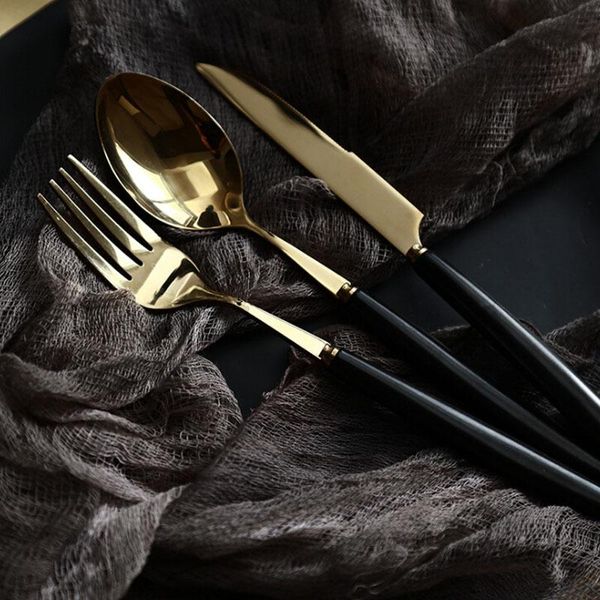 

forks kinglang 3pcs/set ceramic handle 304 stainless steel dinner fork spoon knife set flatware