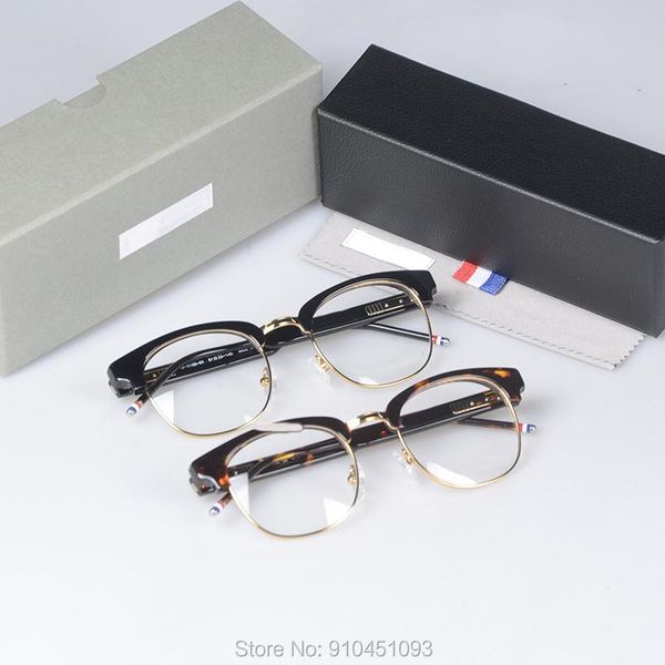 

fashion sunglasses frames york brand thom eyeglasses men women tb016 optical vintage spectacle retro glasses frame reading eyewear oculos de, Black