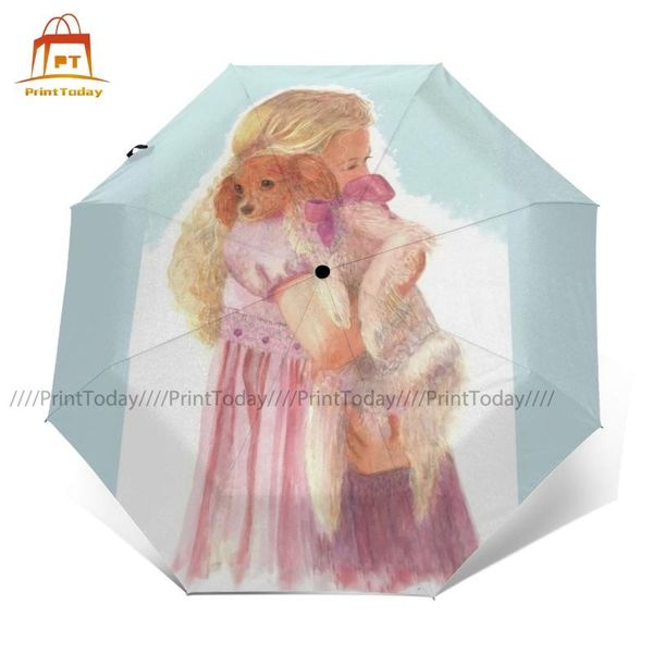 

umbrellas papillon dog umbrella auto uv protection beautiful print summer portable