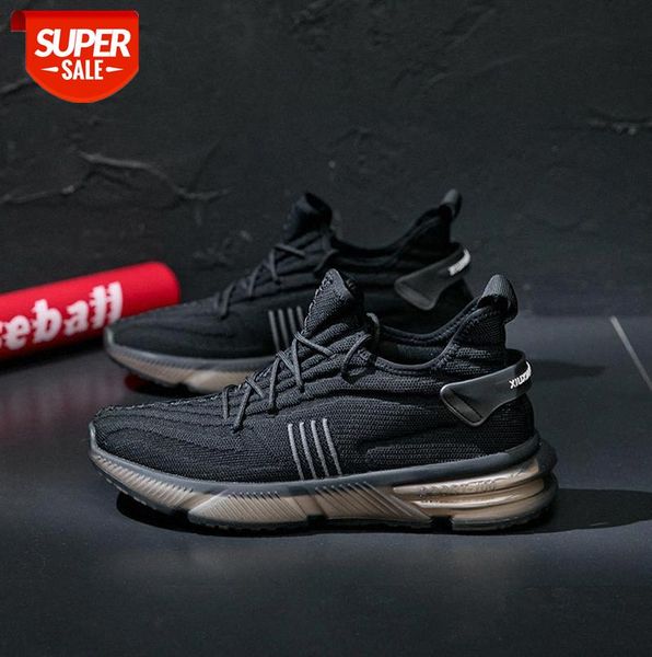 

flying knit men's casual shoes, breathable black daily low-shoes #jt6f