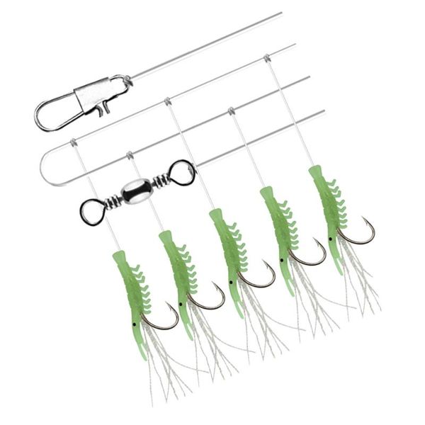 

strings luminous shrimp hook fishing lure string tack bait jigs worm fake hooks (