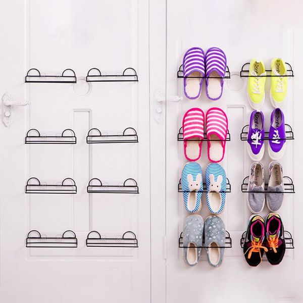 

shoe rack practical metal holes wall mount slipper shelf storage organizer for home bathroom shower room clothing & wardrobe