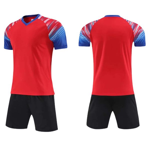 

custom personalized your soccer jerseys shorts diy any name number logo sponsor team sports training uniforms for men red football set