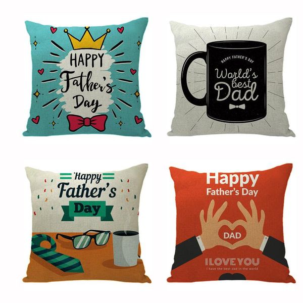 

pillow case father's day pillowcase cartoon style linen digital printing comfortable cover for home bed car