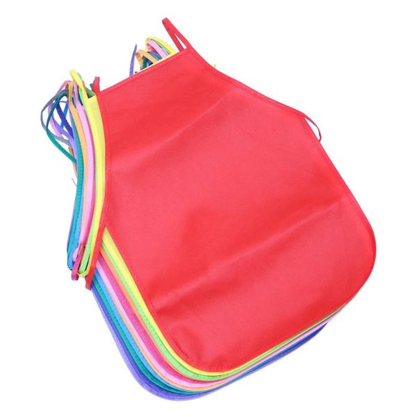 

24pcs kids non-woven aprons artists fabric apron for kitchen classroom community event (mixed colors)