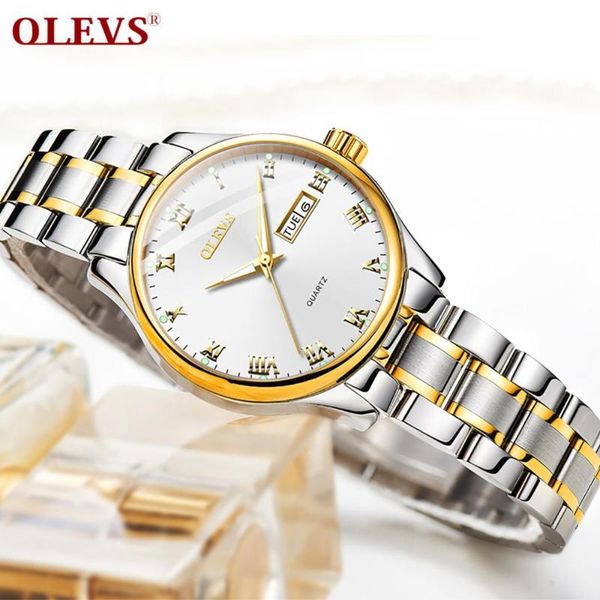 

wristwatches stainless steel quartz watches ladies business watch fashion women date clock relogio feminino waterproof, Slivery;brown