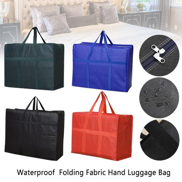 

duffel bags non woven fabric packing quilt travel bag waterproof move house business trip zipper closure folding multifunction hand luggage