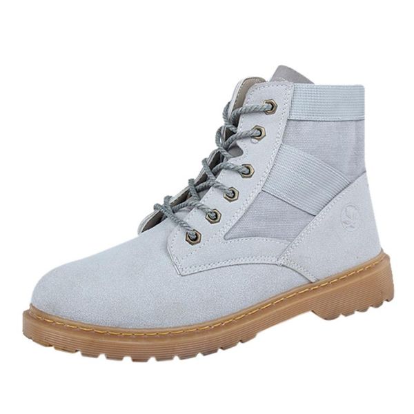 

boots 2021 men's fashion round head scrub personality high with laces tooling, Black