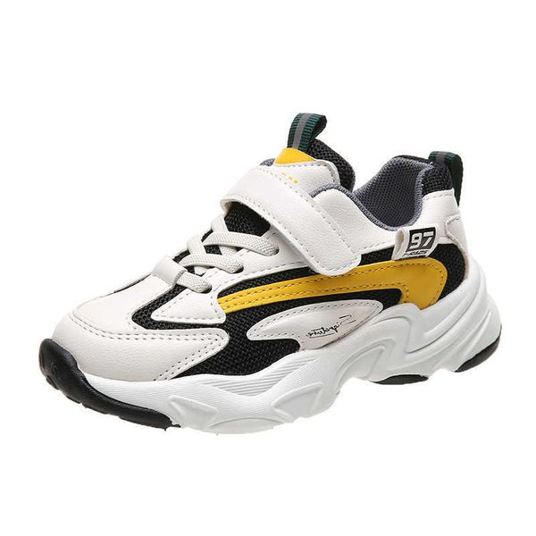 Crianças sapatos de esportes meninos 2021 outono novo coreano meninas malha respirável fundo macio executando sapatilhas casuais quentes moda 26-36 g1025