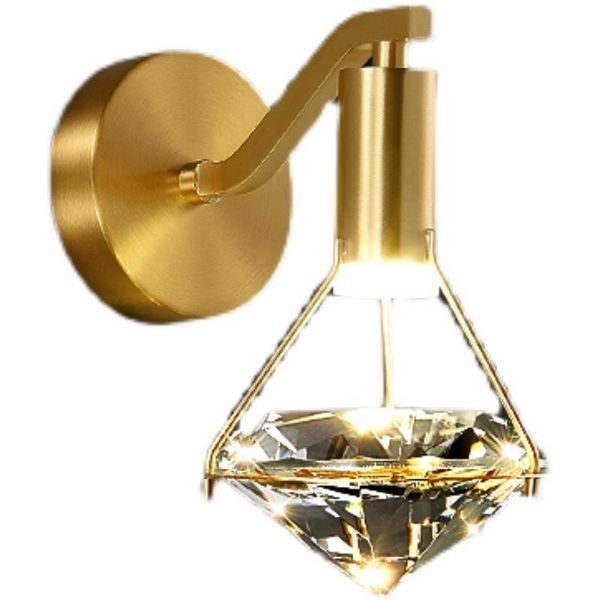 

wall lamps high-end luxury copper light with k9 diamond crystal lampshade bright 5w sconces for tv background bedside decor