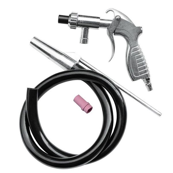 

professional spray guns sandblaster pneumatic air siphon feed blast gun nozzle ceramic steel tips abrasive sand blasting derusting 1m tube