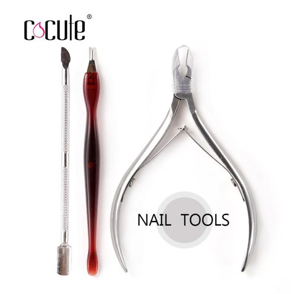

nail art kits 3pcs/lot pro scissor cuticle pusher remover clipper stainless steel manicure pedicure beauty care tools kit set